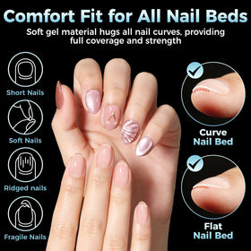 Détails des faux ongles Luckyfairy extra courts, différentes tailles