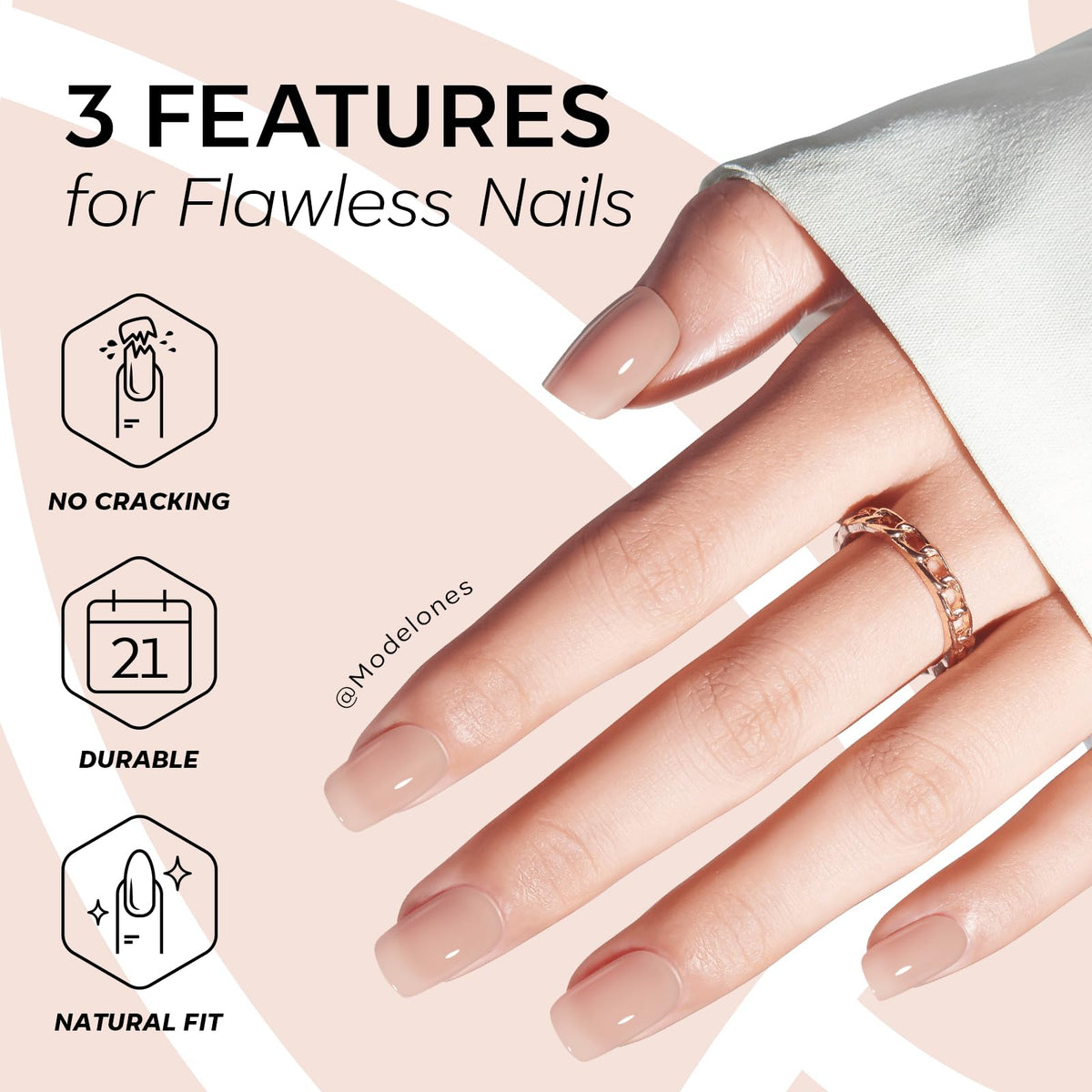 détails des faux ongles modelones en diverses tailles