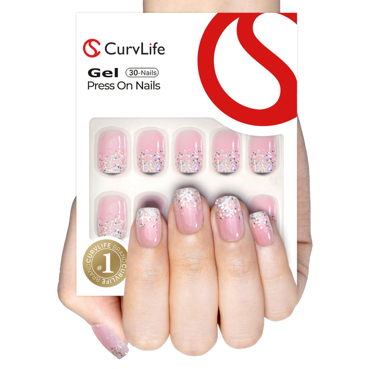Détails des faux ongles press-on CurvLife, texture en gel souple