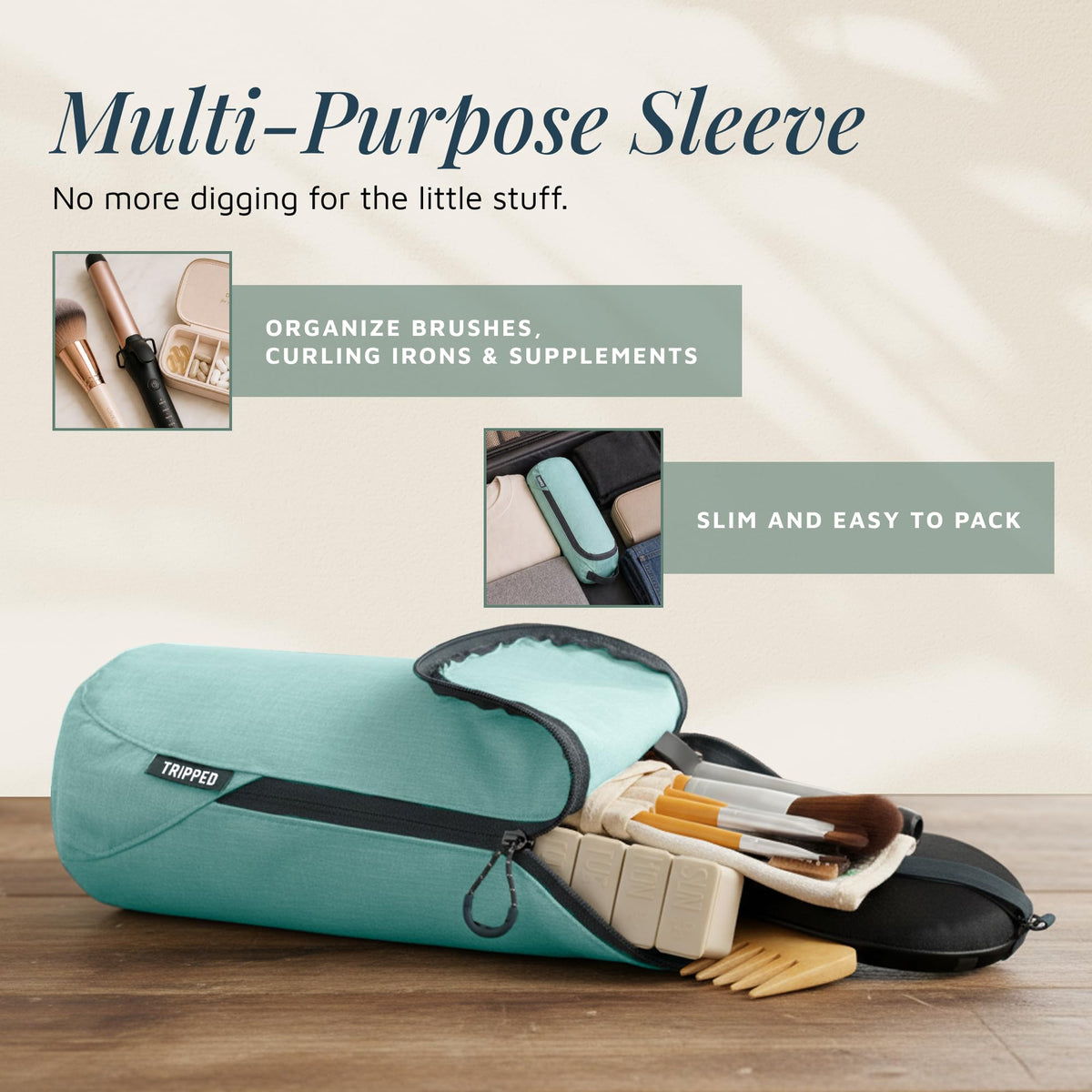 Détails des fermetures éclair YKK du set de sacs TRIPPED