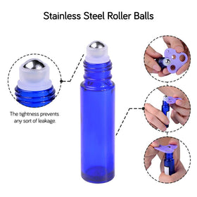 Détails des flacons roll-on avec bouchon en aluminium et billes en acier inoxydable