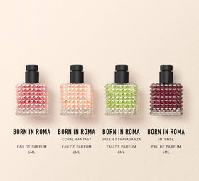 Détails des flacons Valentino Mini Donna Born in Roma dans leur coffret
