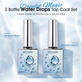 Détails des gouttes d'eau créées avec Brynelle Top Coat Gel