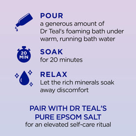 Détails des ingrédients du bain moussant Dr Teal's