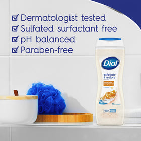 Détails des ingrédients du gel douche Dial Exfoliant