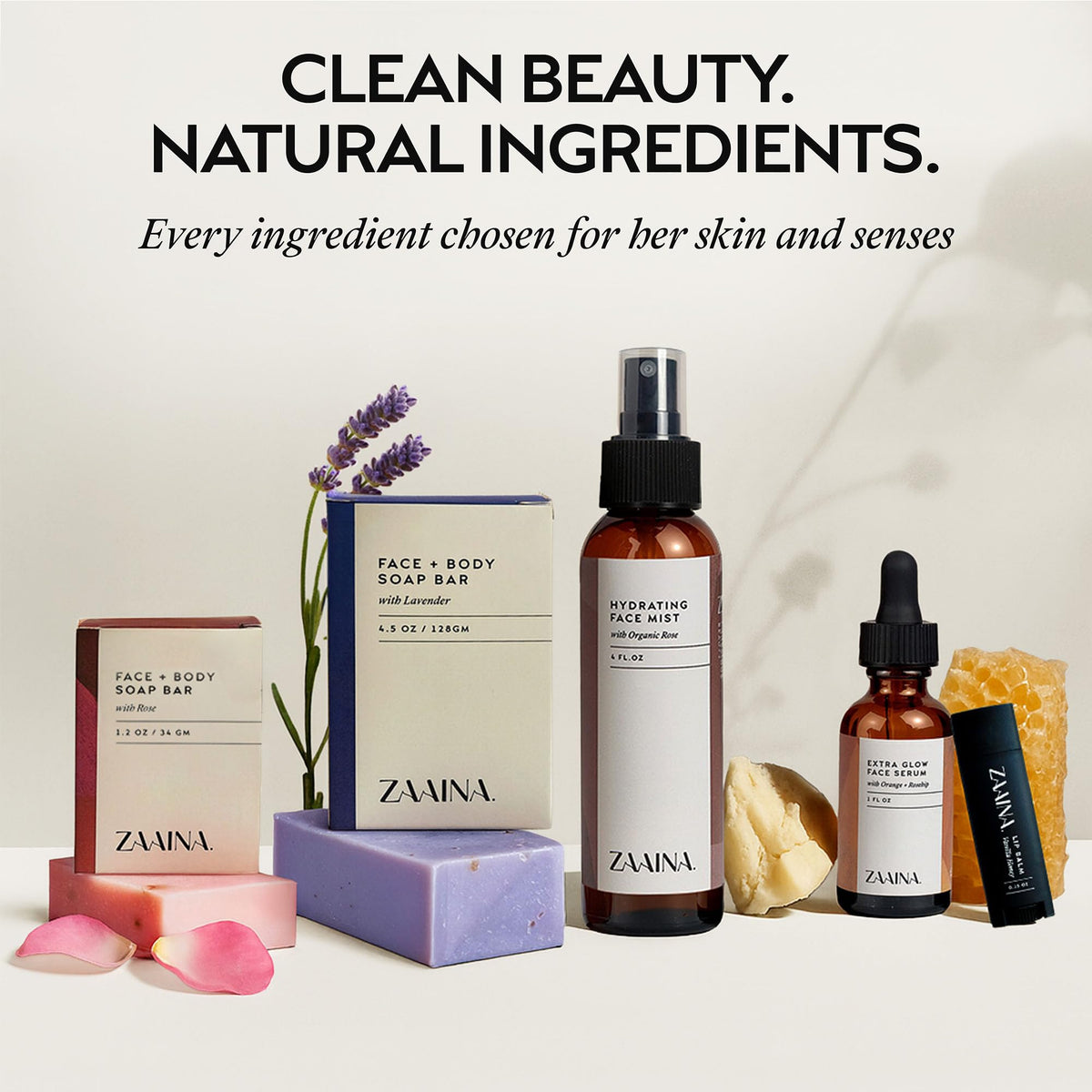 Détails des ingrédients naturels du panier spa ZAAINA