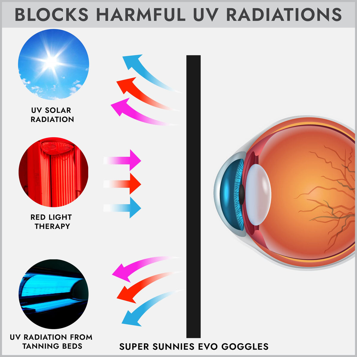 Détails des lunettes de bronzage Super Sunnies avec protection UV