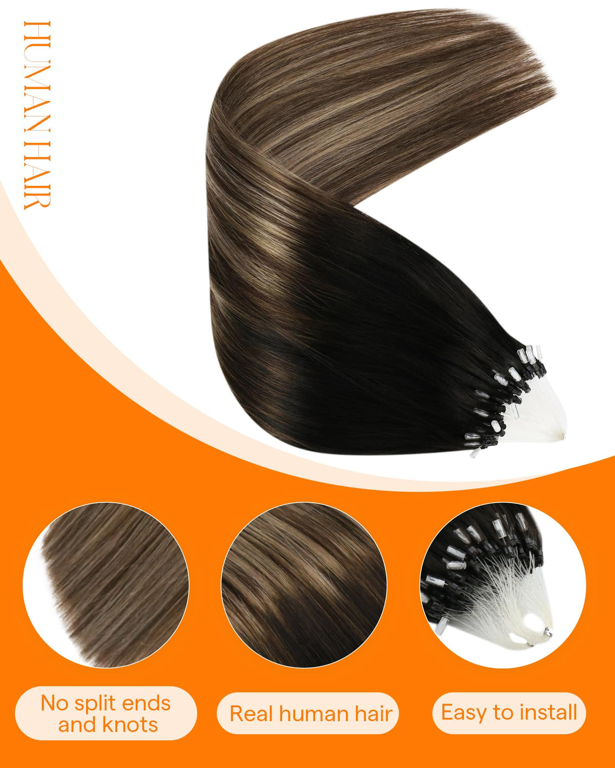 Détails des micro liens des extensions Sunny Hair