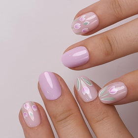 Détails des ongles pressés CurvLife avec finition en gel doux