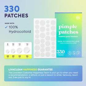 Détails des patches LivaClean montrant les quatre tailles disponibles