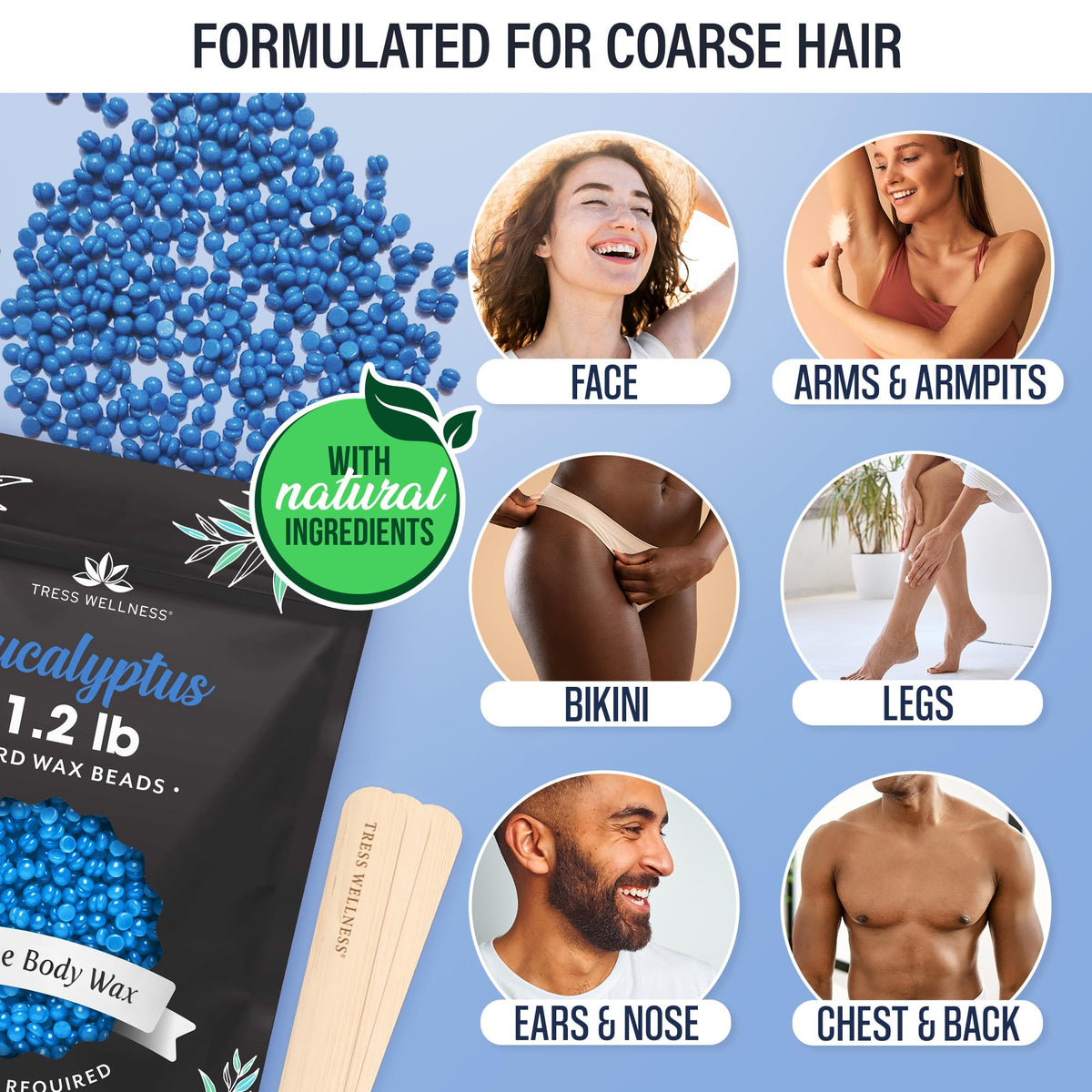 Détails des perles de cire Tress Wellness Eucalyptus