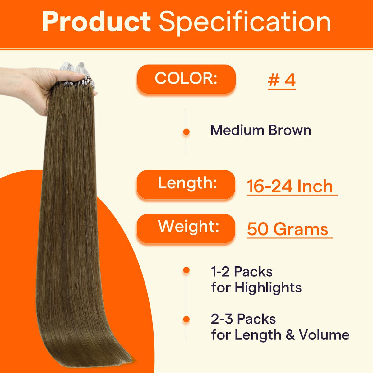 Détails des perles micro pour extensions cheveux Full Shine