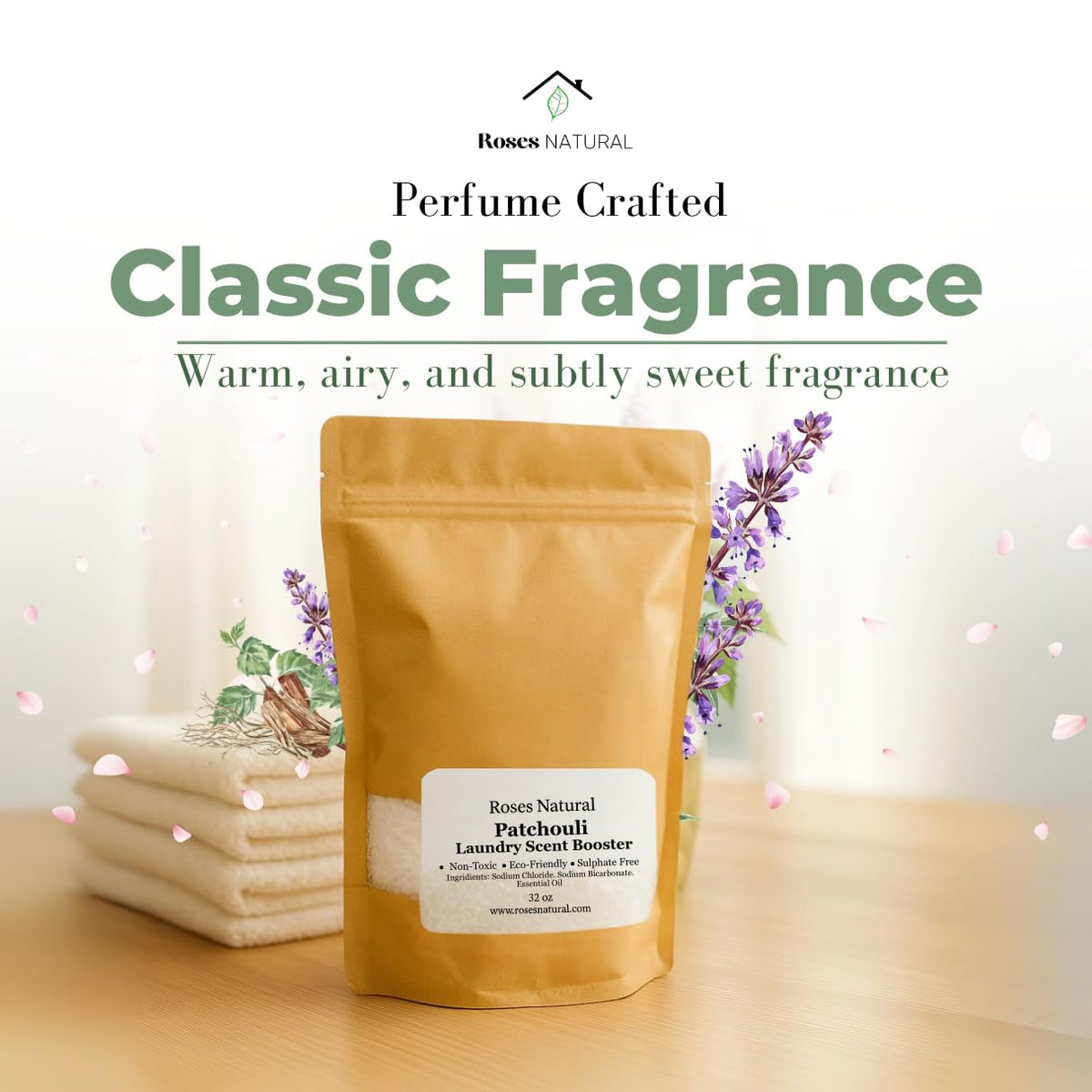 Détails des perles parfumées de patchouli Roses Natural