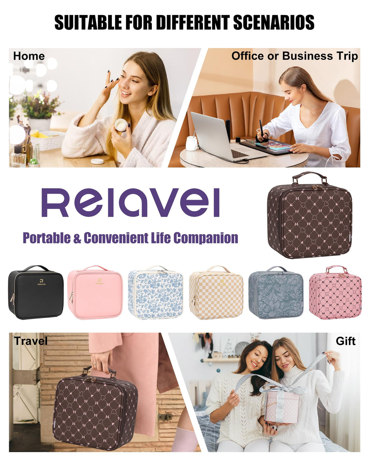 Détails des pinceaux dans la trousse Relavel