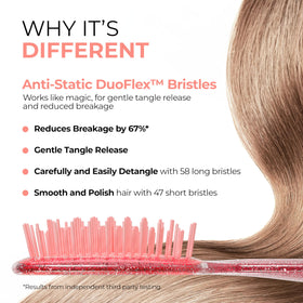 Détails des poils anti-statiques de la brosse FHI Heat UNbrush