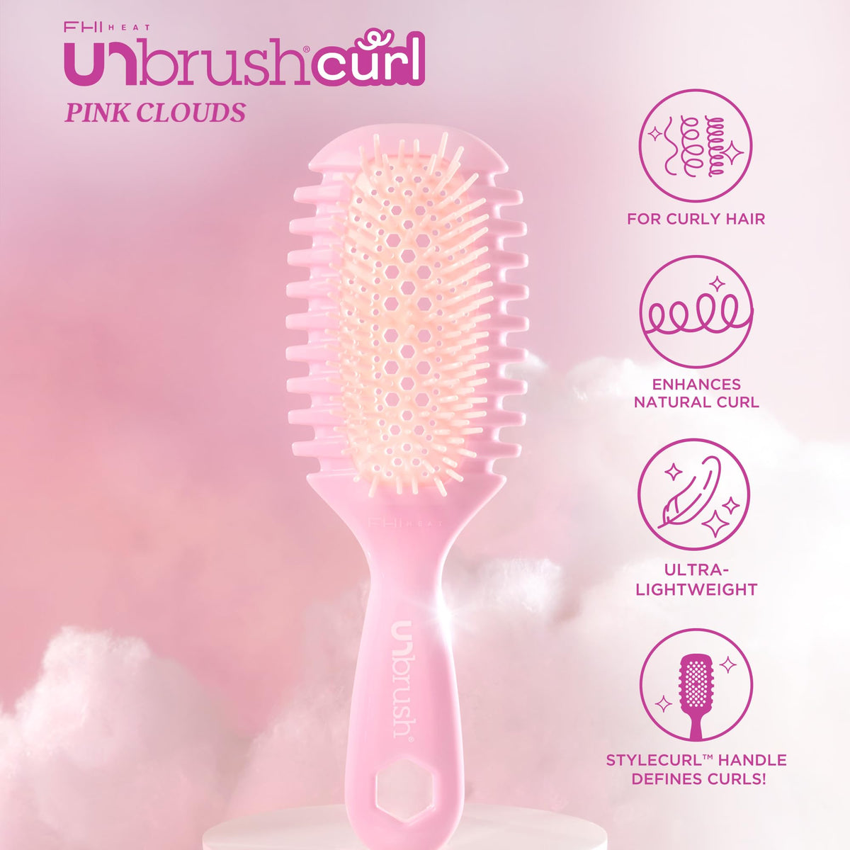 Détails des poils de la brosse démêlante FHI Heat UNbrush