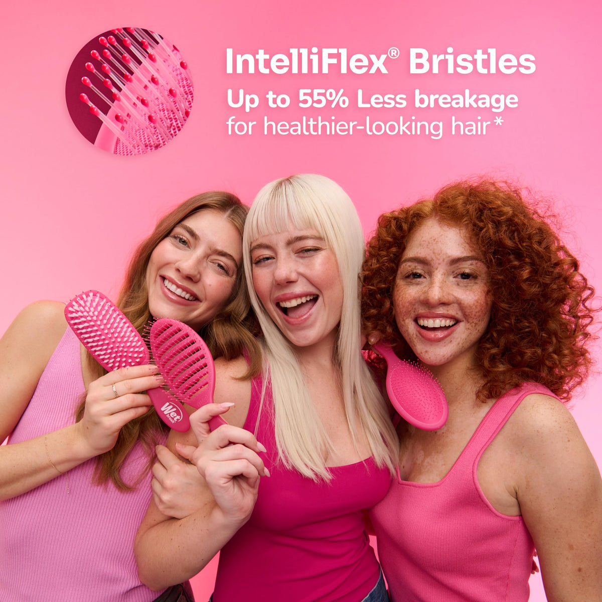 Détails des poils IntelliFlex de la brosse Wet Brush