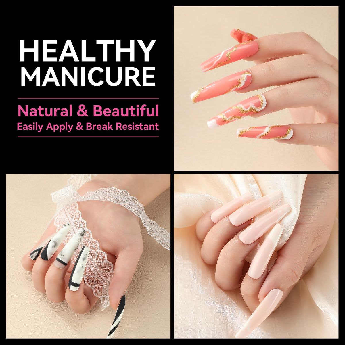 Détails des pointes d'ongles en gel UNA GELLA
