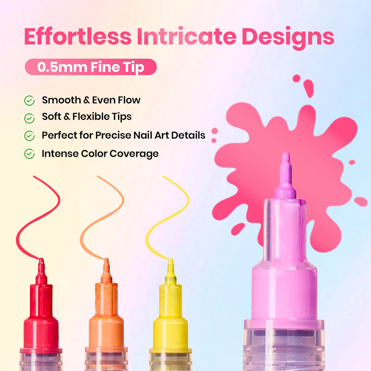 Détails des pointes de 0,5mm des stylos nail art beetles