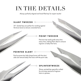 Détails des pointes de la pince à épiler Tweezerman