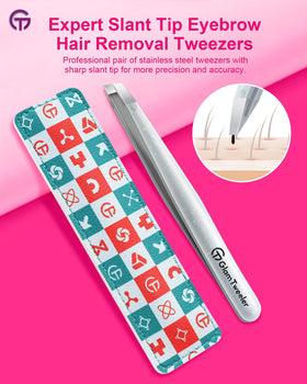 Détails des pointes inclinées de la pince à épiler GlamTweeler