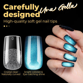 Détails des points de nail carrés UNA GELLA montrant leur flexibilité