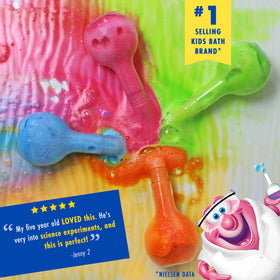 Détails des poudres de bain colorées Mr. Bubble