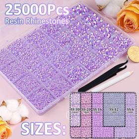 Détails des rhinestones en résine lavande de 2-6mm