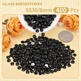 Détails des strass en verre noir SS30 BELLEBOOST