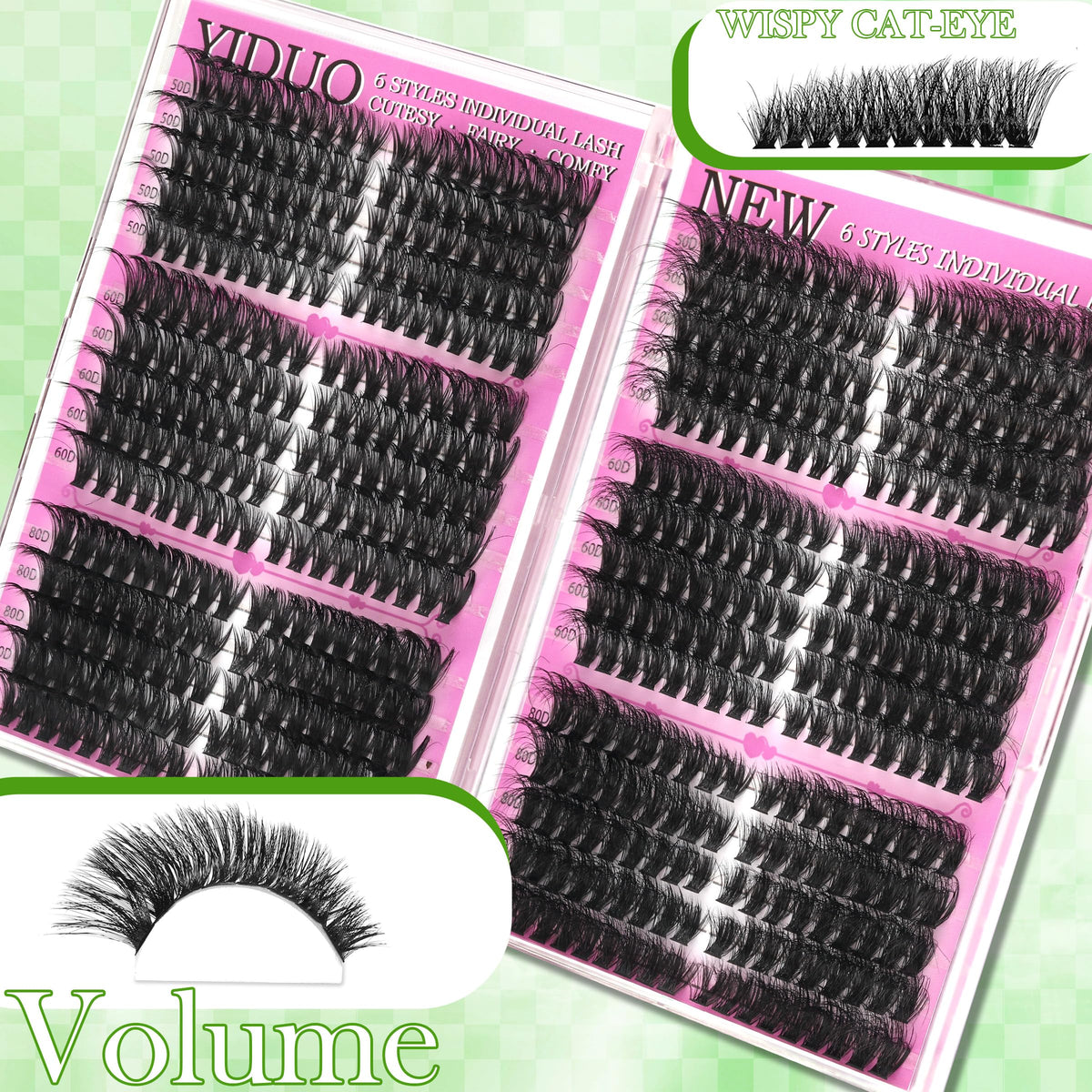 Détails des styles de cils dans le kit YIDUO