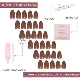 Détails des tailles d'ongles dans le kit Glamnetic