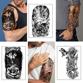 Détails des tatouages temporaires Yazhiji avec motifs variés