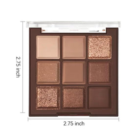 Détails des teintes de la palette de fards à paupières marron CAKAILA