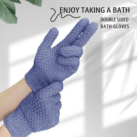 Détails des textures des gants exfoliants Evridwear