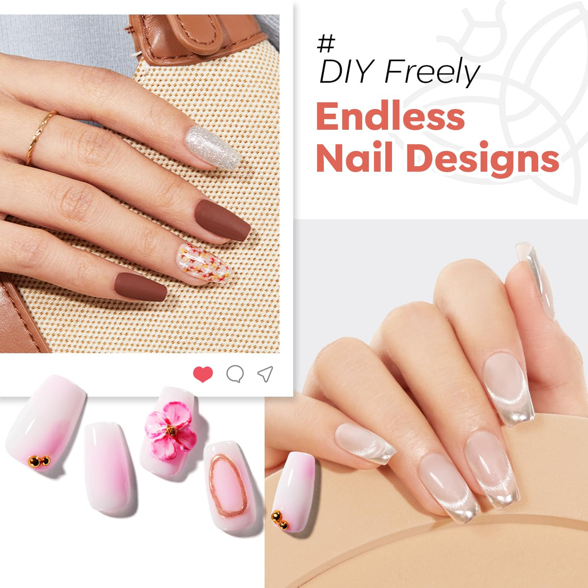 Détails des tips à ongles Modelones avec texture mat
