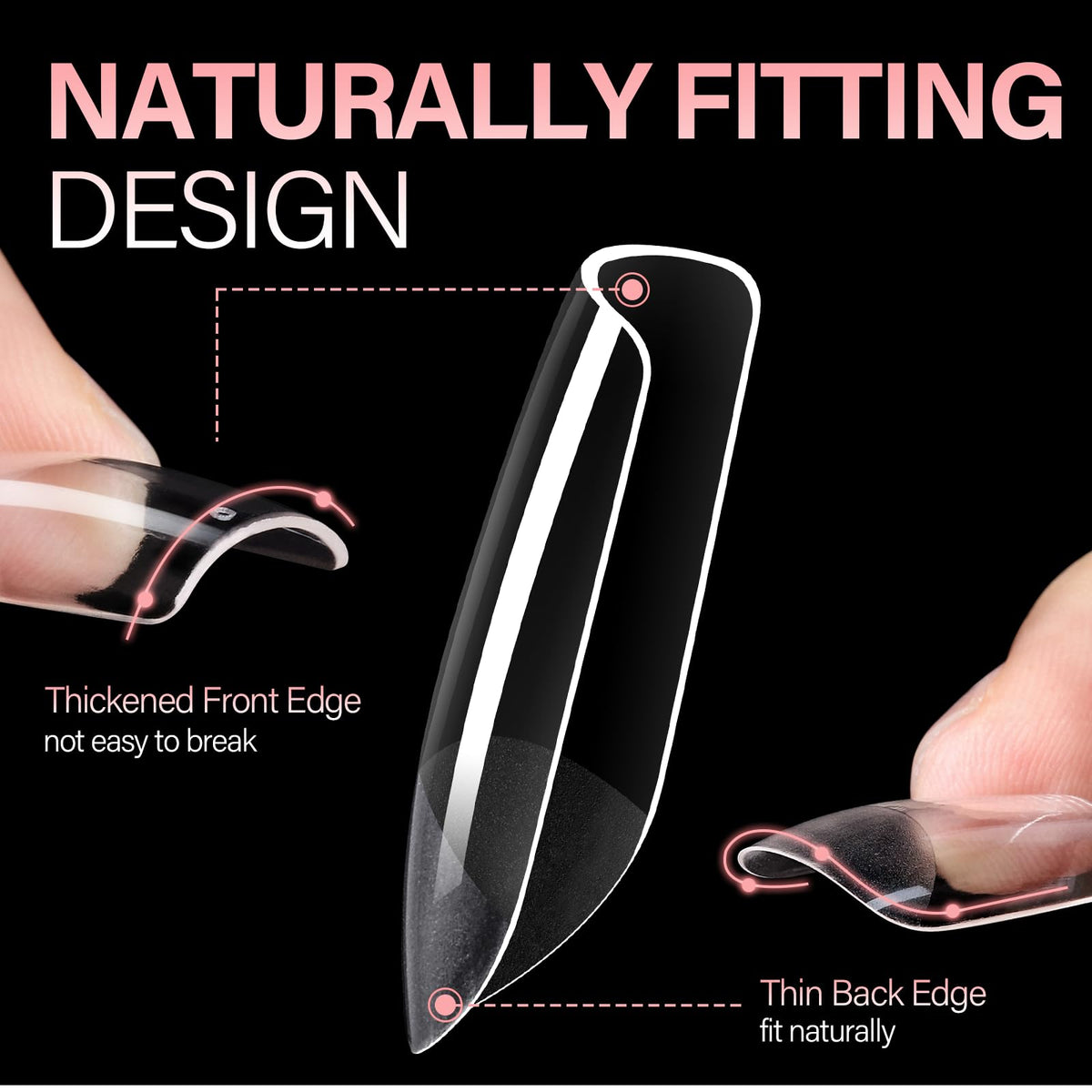 Détails des tips d'ongles AILLSA avec texture mate