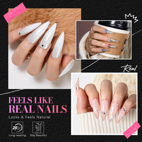 Détails des tips d'ongles amande semi-mat Makartt