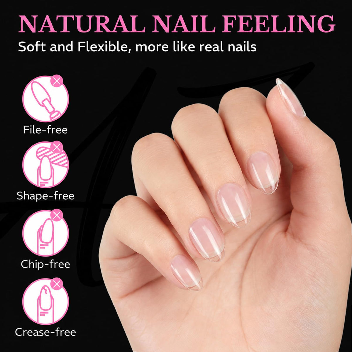 Détails des tips d'ongles amandes AZUREBEAUTY avec numéro de taille