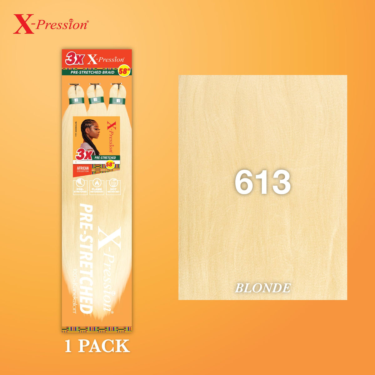 Détails des tresses pré-étirées Sensationnel X-Pression 58in 613 blonde