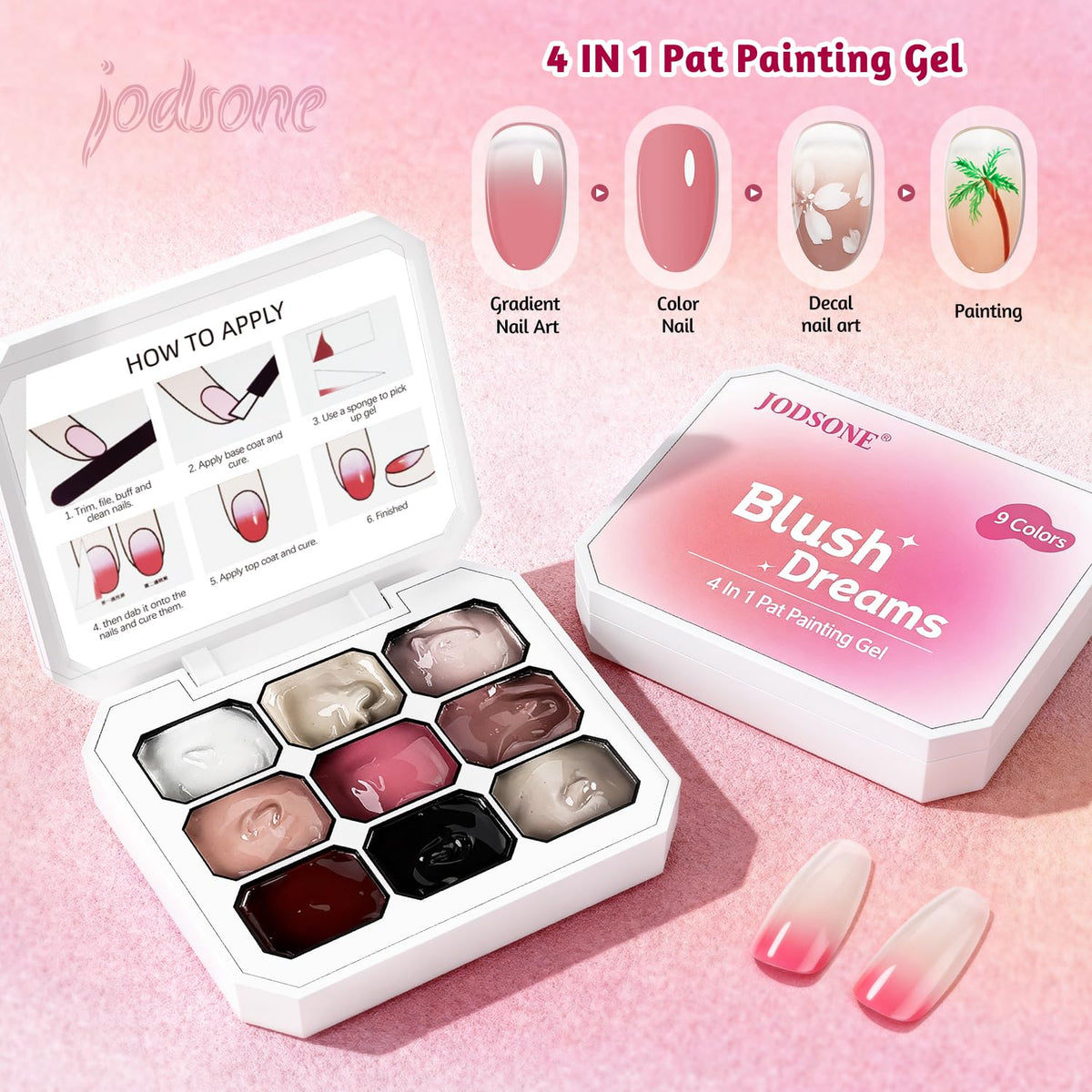 Détails des vernis gel JODSONE en différentes couleurs