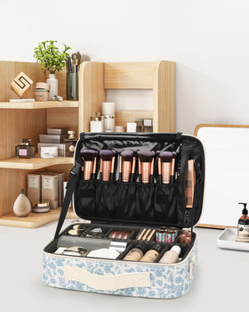 Détails des zips de la trousse de maquillage Relavel