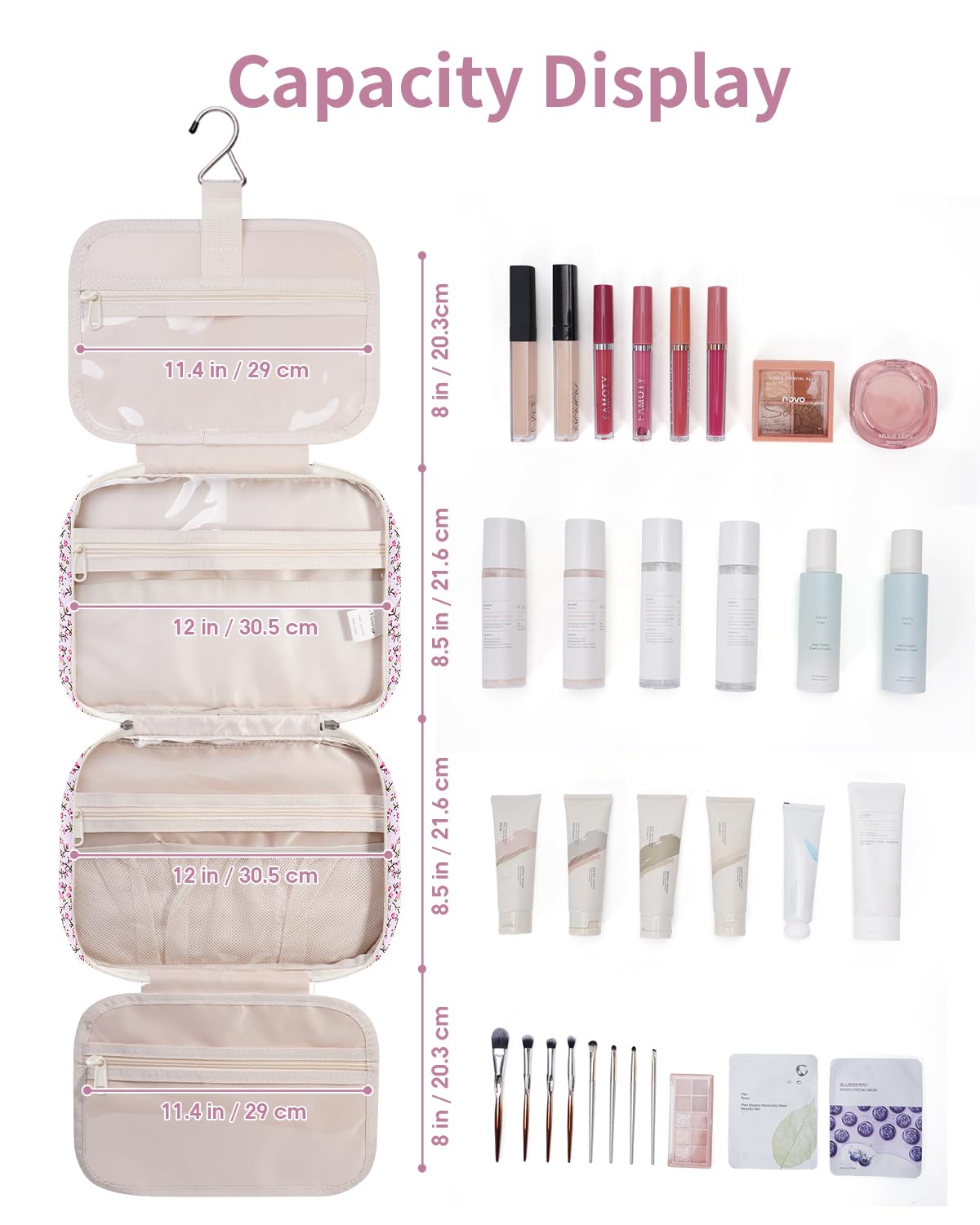 Détails des zips de la trousse de toilette Narwey