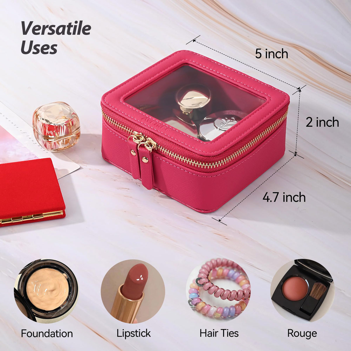 Détails du Aveniee Mini Sac de Maquillage en cuir PU