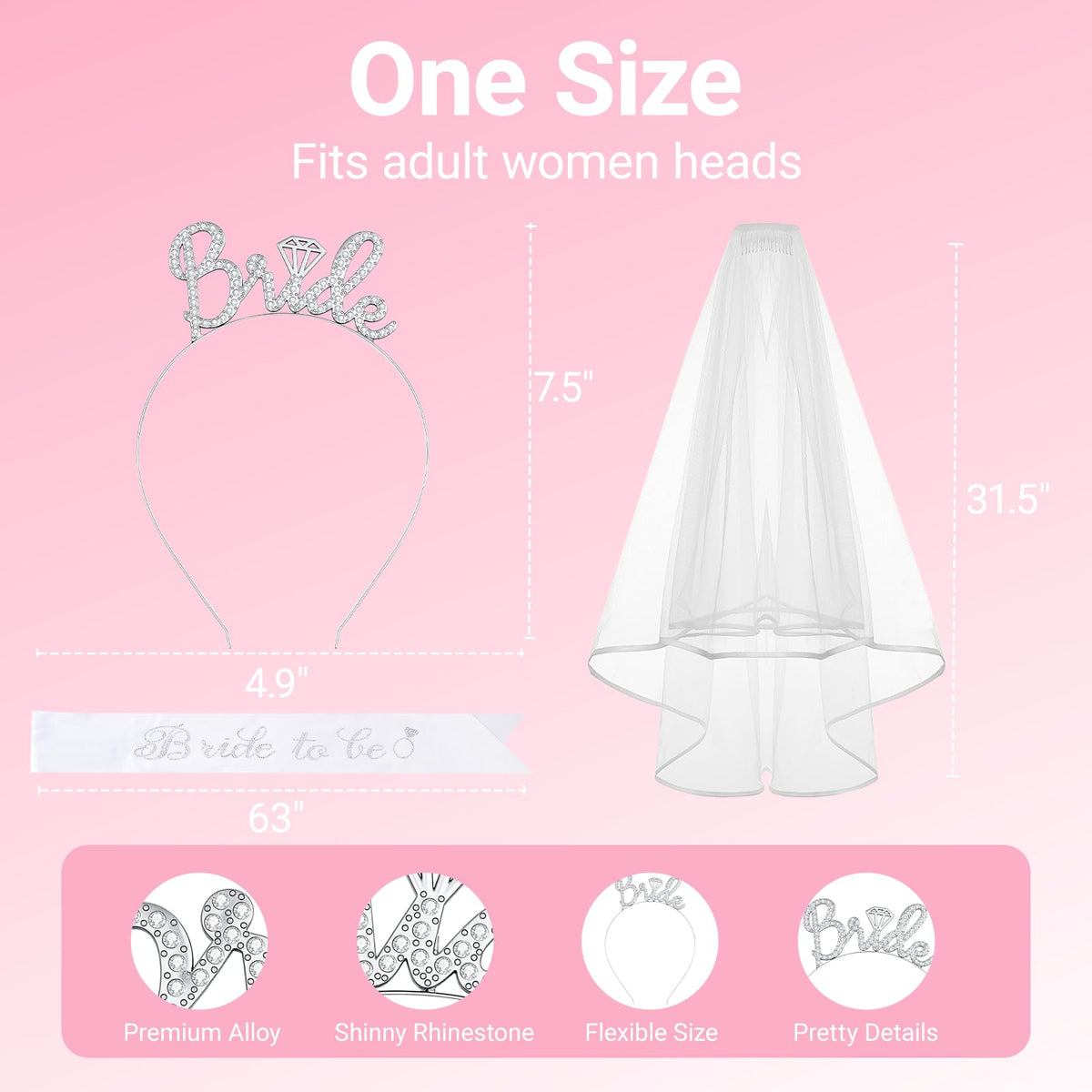 Détails du bandeau de mariée Papoopy, cadre flexible