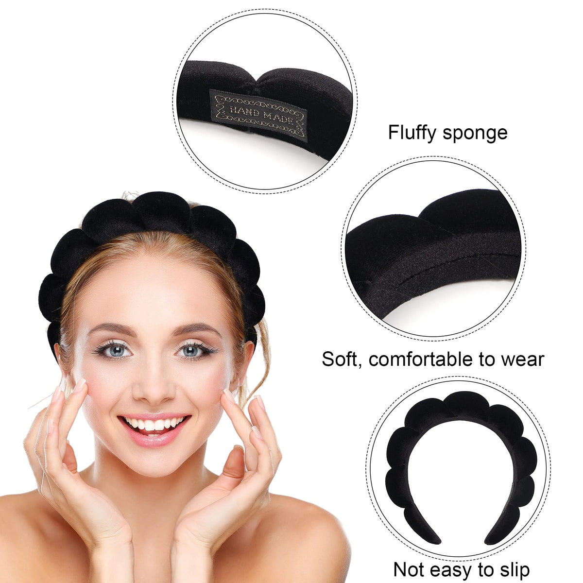 Détails du bandeau spa Ayesha avec texture en éponge