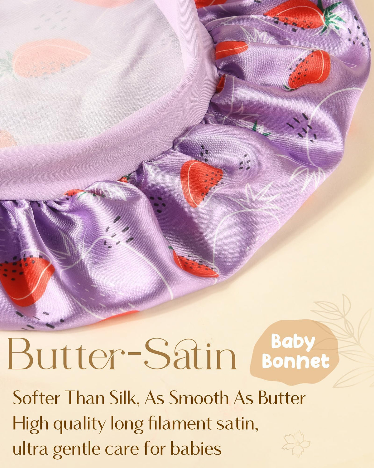 Détails du bonnet satin YANIBEST, tissu satin doux