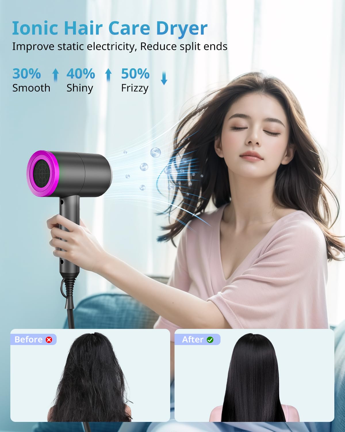 Détails du bouton de contrôle de chaleur du Sèche-Cheveux SHRATE