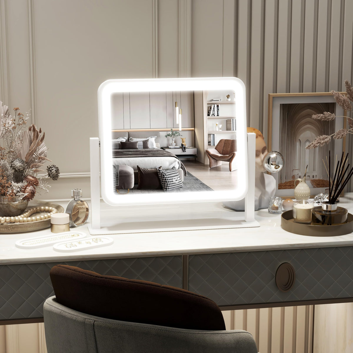 Détails du bouton tactile du miroir FENNIO