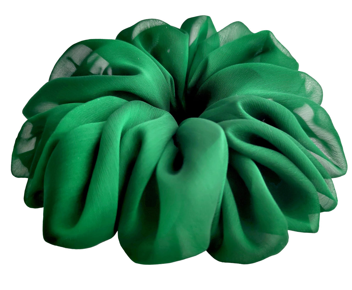 Détails du chiffon du scrunchie vert 18 cm