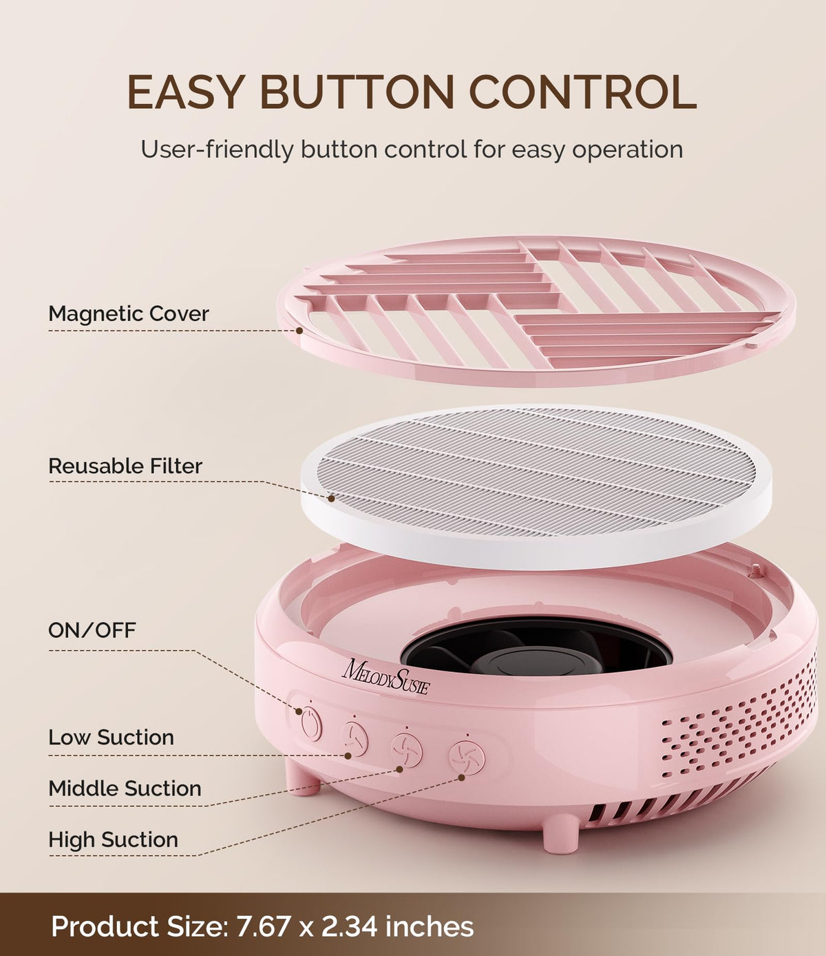 Détails du collecteur de poussière d'ongles MelodySusie HPro